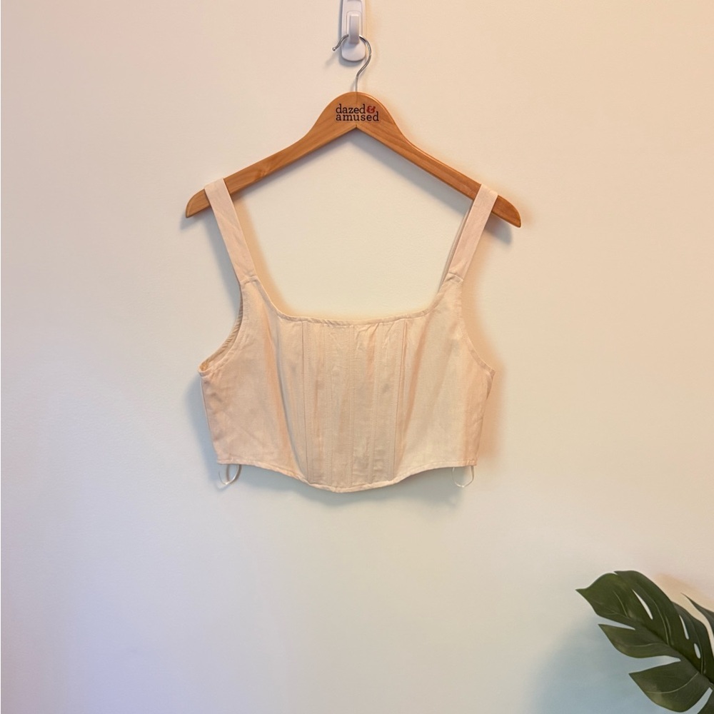 Cream Corset Tank Top